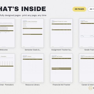 Online Student Planner Printable | Study, College, Academic Assignment Tracker (PDF Download) image 2