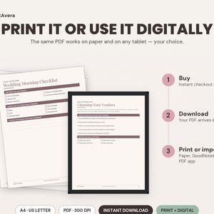 Wedding Planner Book | 81 Pages, Calm Design (Digital Download) image 4