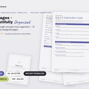 Plantilla de Excel para seguimiento de proyectos / Hoja de cálculo para planificación de contenido (descarga digital) imagen 1