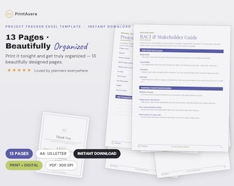 Project Tracker Excel Template | Content Planner Spreadsheet (Digital Download)