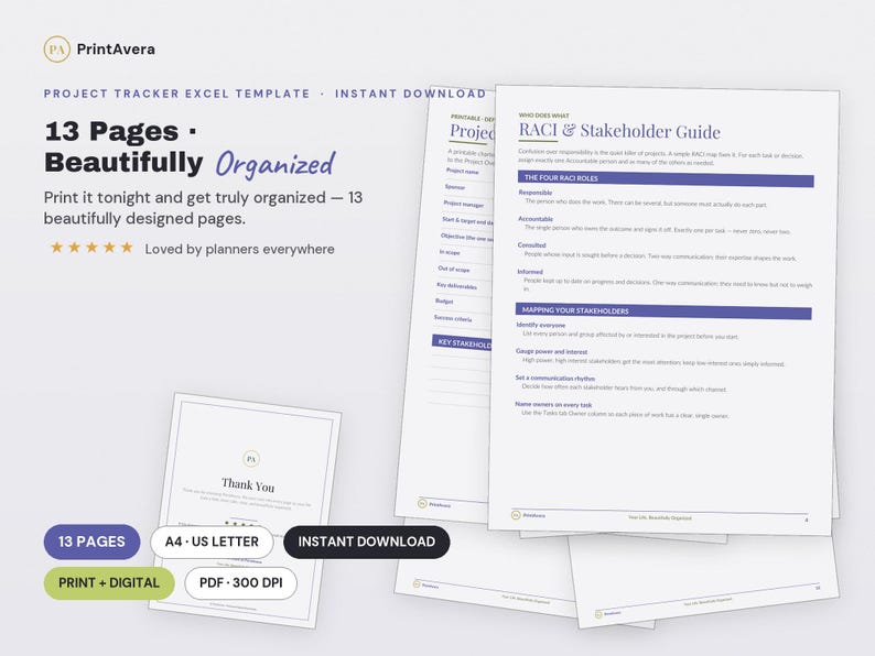 Plantilla de Excel para seguimiento de proyectos / Hoja de cálculo para planificación de contenido (descarga digital) imagen 1