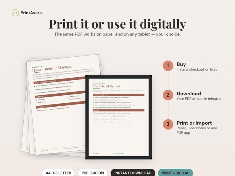 Notion Template Bundle | Digital Planner, Weekly, ADHD, Monthly, Daily (PDF) image 4