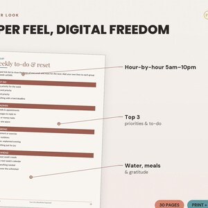 Daily Hourly Planner Printable | Undated Digital PDF for GoodNotes, A4/US Letter image 3