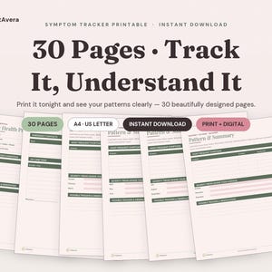 Symptom Tracker Printable | Chronic Illness Health Log (Digital Download) image 1