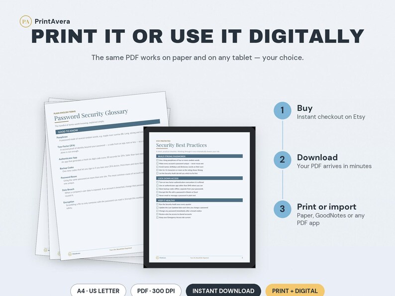 Passwort-Tracker für Google Tabellen | Sicherheitsprotokoll, Excel-Tabelle (Digitaler Download) Bild 4
