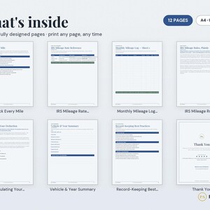 Mileage Tracker Template | Excel Spreadsheet, Printable Log (Instant Download) image 2