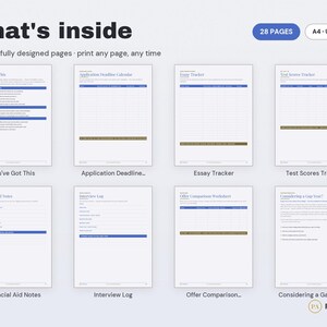 College Application Tracker | Spreadsheet, Planner (Excel, PDF Download) image 2