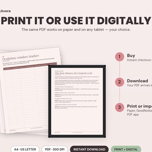Period Tracker Printable | Cycle, Symptom, Health Log (Instant Download PDF) image 4