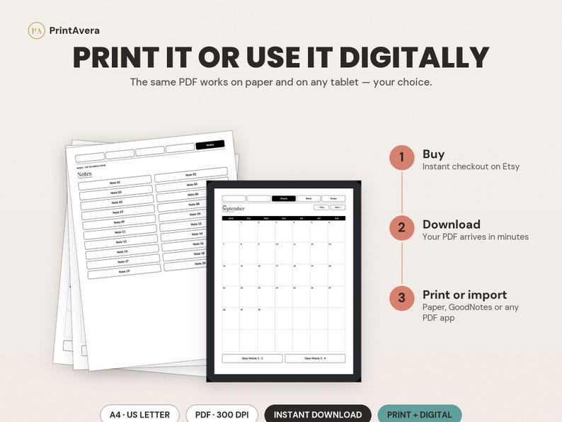 2026 Kindle Scribe Planner | Hyperlinked E-Ink Optimized Digital PDF image 4