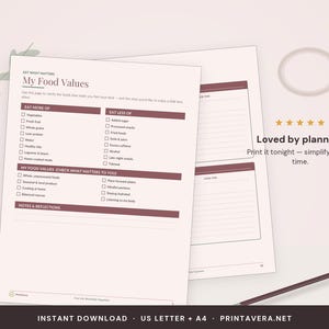 Weekly Meal Planner Printable | Family, Prep, Nutrition Goals (Digital Download) image 5