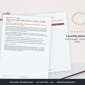 Workout Log Printable | Fitness Tracker, Strength, Cardio, Recovery (PDF Download) image 5