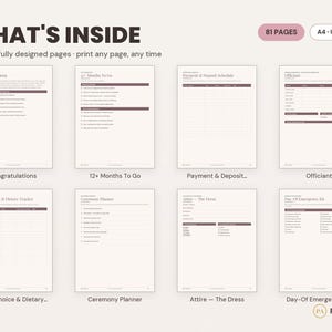 Wedding Planner Book | 81 Pages, Calm Design (Digital Download) image 2