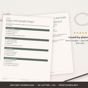 Rastreador de presupuesto de boda, Planificador de bodas, Presupuesto de boda, Hoja de cálculo de boda, Lista de verificación de boda, Planificación de bodas, Rastreador de presupuesto imagen 5