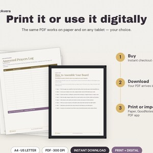 Prayer Board Printable Kit | Scripture, Request, Vision Cards (PDF Download) image 4