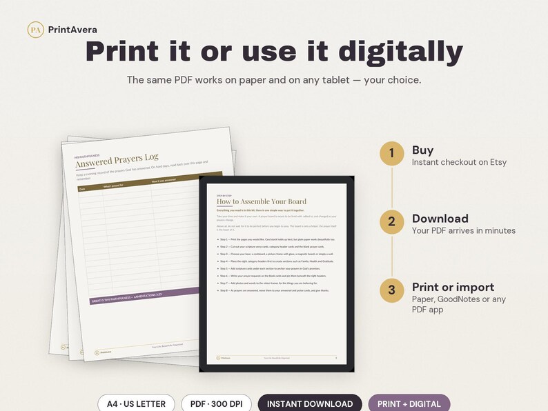 Prayer Board Printable Kit | Scripture, Request, Vision Cards (PDF Download) image 4