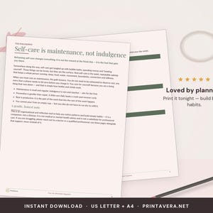 Registro de autocuidado imprimible / Registro de salud diario, semanal y mensual (descarga en PDF) imagen 5