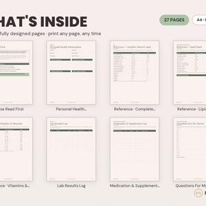 Lab Results Tracker Printable | Health Records Organizer (PDF, Excel) image 2