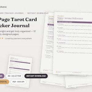 Tarotkaartendagboek | Dagelijkse lezingen, leggingen, gids voor de Grote Arcana (pdf-download) afbeelding 1