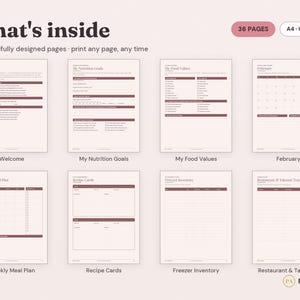 Weekly Meal Planner Printable | Family, Prep, Nutrition Goals (Digital Download) image 2