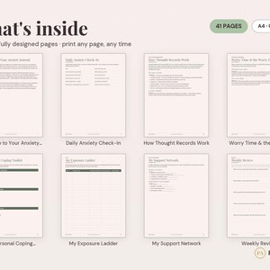 Anxiety Journal Printable | CBT Worksheets, Mental Health Workbook (PDF Download) image 2