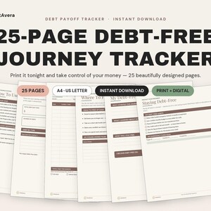 Debt Payoff Tracker | Debt-Free Journey Planner (PDF, Excel) image 1
