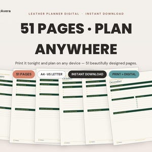 2026 Leather Executive Planner | Digital GoodNotes Template (PDF Download) image 1