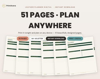 2026 Leather Executive Planner | Digital GoodNotes Template (PDF Download)