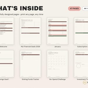 Budget Planner Printable | Expense Tracker, Savings Tracker (Digital Download) image 2