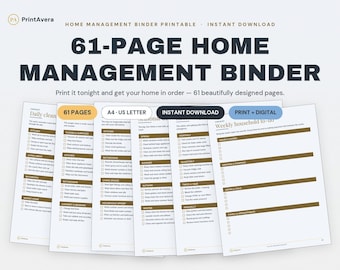 Home Management Binder, Home Management, Household Planner, Household Binder, Home Binder, Printable Planner, Family Planner