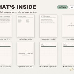 TTC Fertility Journal Printable | Cycle, BBT, Ovulation Tracker (PDF Download) image 2