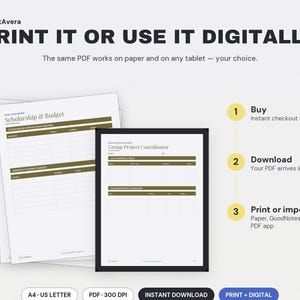 Online Student Planner Printable | Study, College, Academic Assignment Tracker (PDF Download) image 4