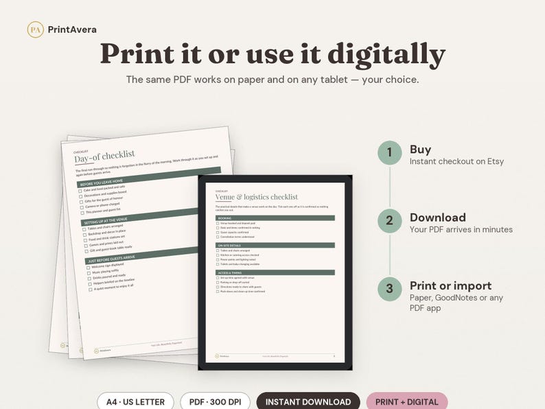 Baby Shower Planner Printable | Guest List, Budget, Decor Tracker (PDF Download) image 4
