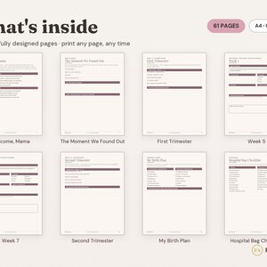 Pregnancy Journal | 61-Page Keepsake, Milestone Tracker (PDF Download) image 2