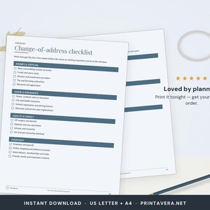 Lista de verificación para la mudanza (imprimible) / Planificador semanal (descarga en PDF) imagen 5