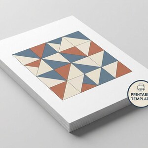 Beginner Geometric Punch Needle Pattern PDF, Easy Mug Rug Template, Modern First Project Coaster, Instant Download image 2
