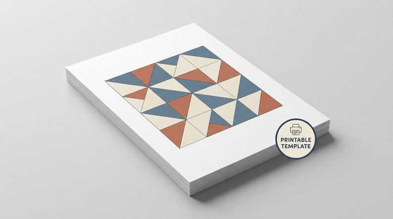 Beginner Geometric Punch Needle Pattern PDF, Easy Mug Rug Template, Modern First Project Coaster, Instant Download image 2