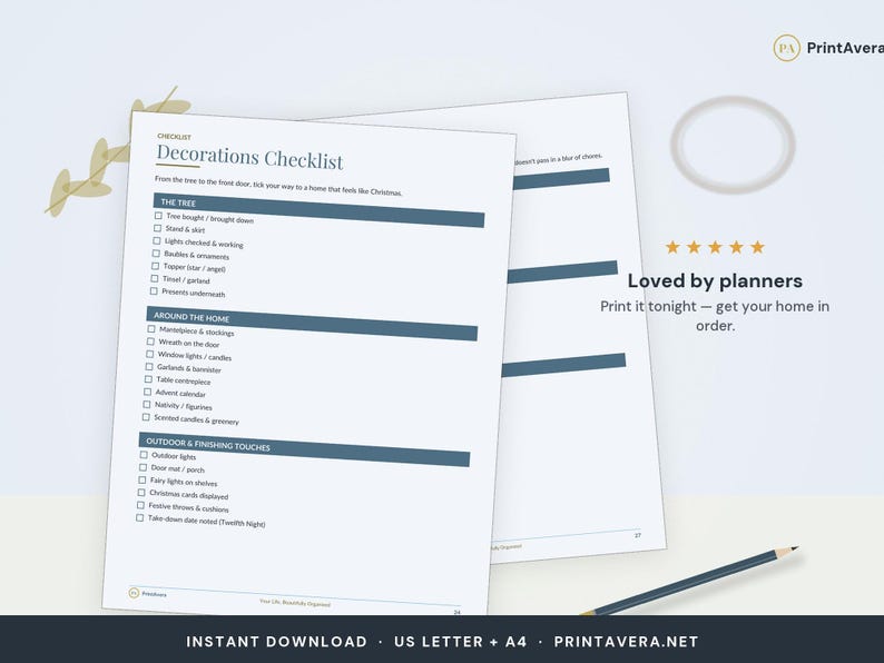 Christmas Planner Printable | Holiday Organization, Gift Tracker, Menu Planner (PDF Download) image 5