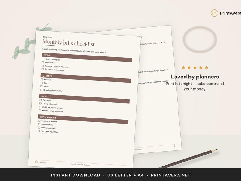 37-Page Budget Binder Printable | Finance Planner, Expense Tracker (PDF Download) image 5