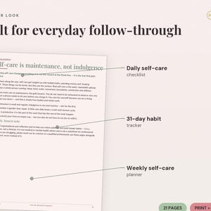 Registro de autocuidado imprimible / Registro de salud diario, semanal y mensual (descarga en PDF) imagen 3