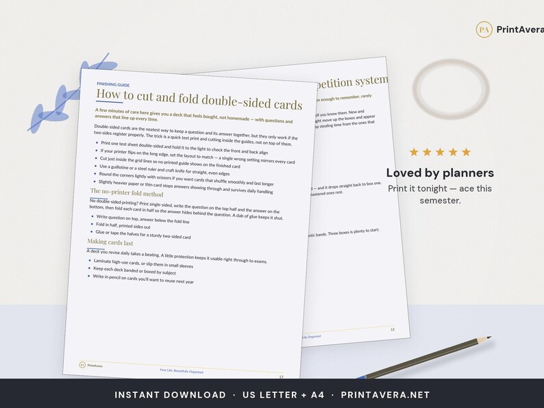 Study Flashcards Template | Spaced Repetition, Leitner System, PDF Download image 5