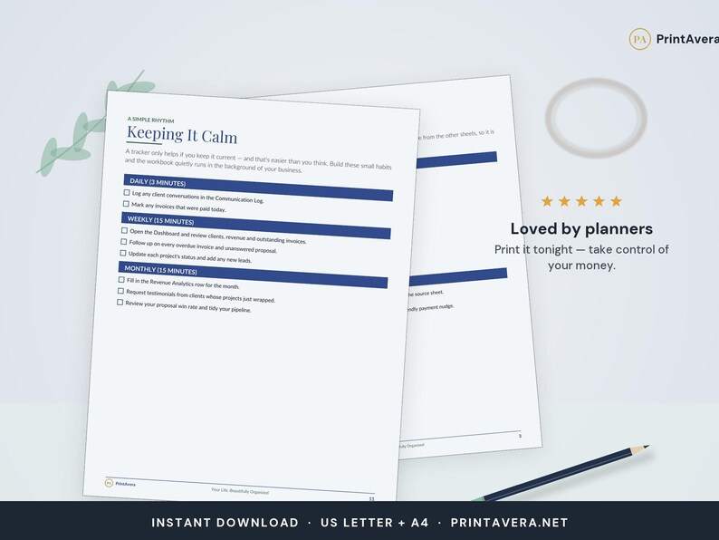 Small Business Client Tracker Spreadsheet | CRM, Task, Invoice, Project Planner (Digital Download) image 5