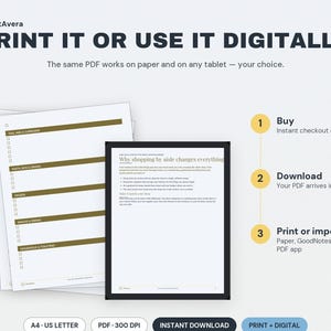 Printable Grocery List Bundle | Aisle-Categorised, Meal Plan (Digital Download) image 4