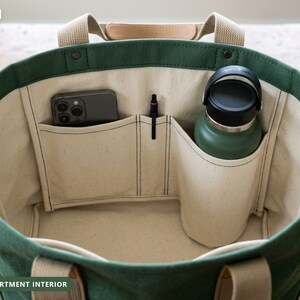 Multi Pocket Tote Bag Sewing Pattern | Canvas Tote PDF with Interior Organizer | Beginner Sewing Project | Instant Download US Letter A4 image 4