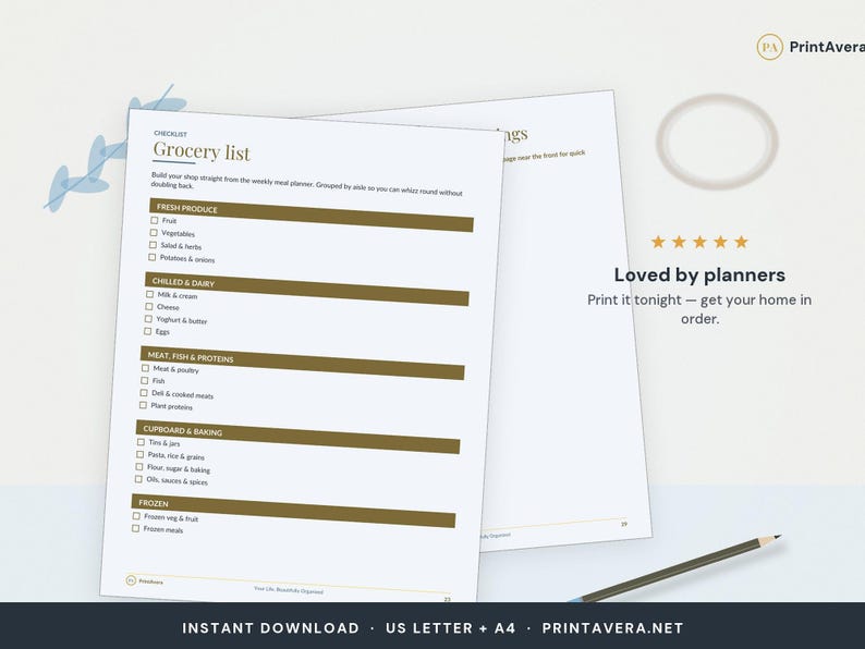 Recipe Binder Printable | Cleaning Planner, Schedule, Checklist (Instant Download PDF) image 5