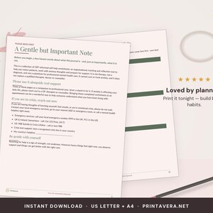 Anxiety Journal Printable | CBT Worksheets, Mental Health Workbook (PDF Download) image 5
