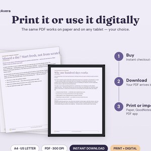 100 Day Challenge Tracker | Habit Goal Setting Printable (PDF Download) image 4