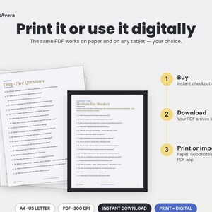 Team Building Questionnaire Printable | Icebreaker Questions, Facilitator Guide (PDF Download) image 4
