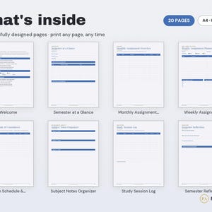 Student Assignment Tracker | College Planner, Study Schedule (Excel, PDF Download) image 2