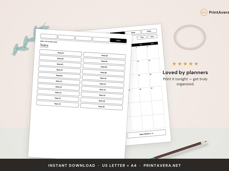 2026 Kindle Scribe Planner | Hyperlinked E-Ink Optimized Digital PDF image 5