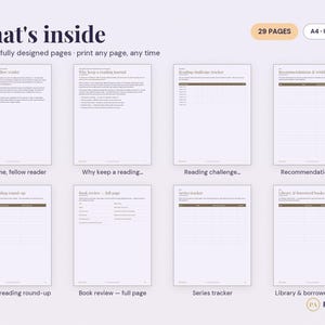 Reading Tracker Printable | Journal, Log, Challenge (A4/US Letter PDF) image 2